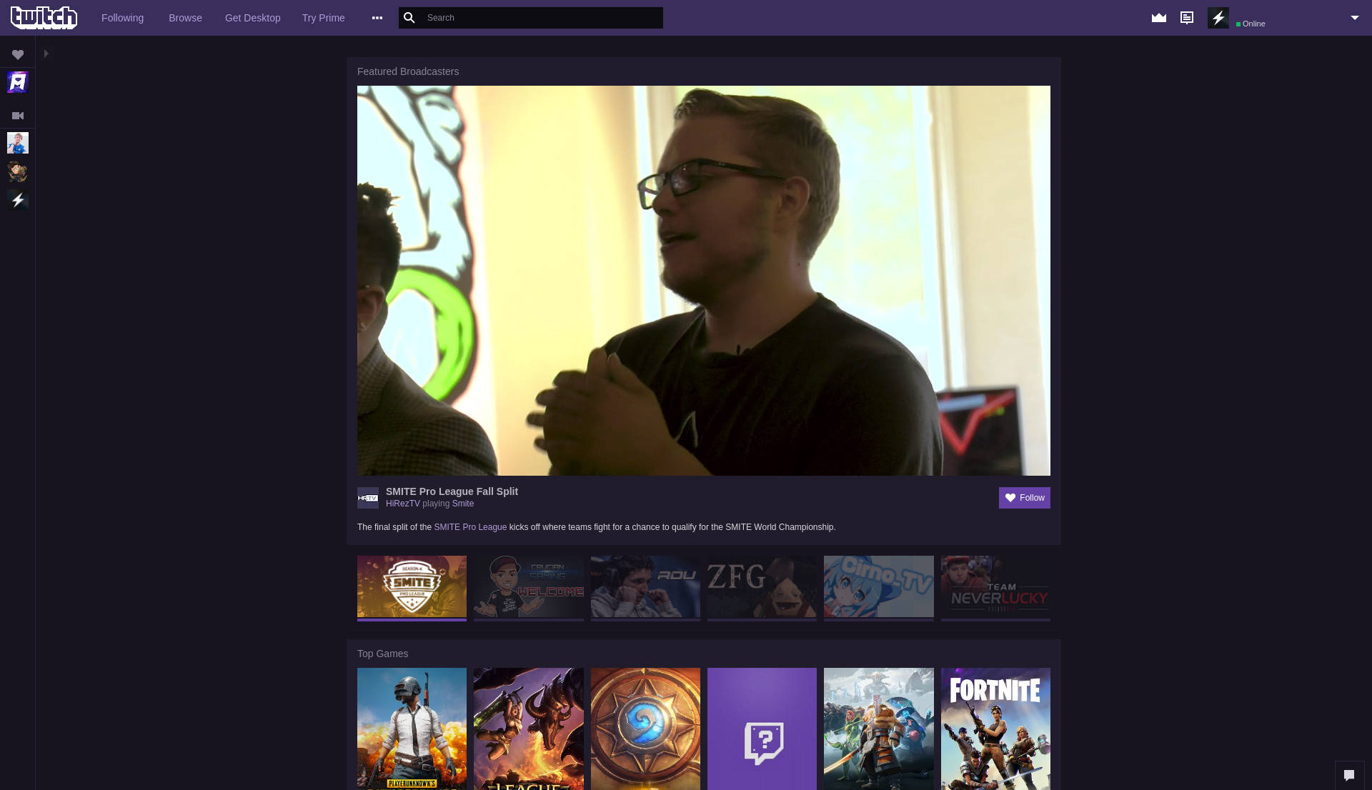 Clean twitch home page