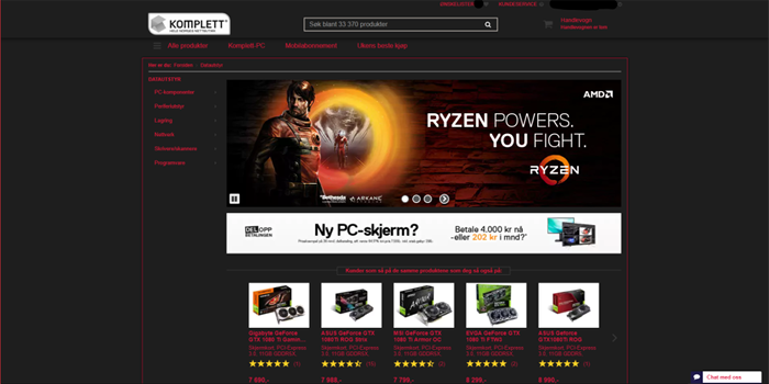 Komplett.no Dark (.se and .dk)