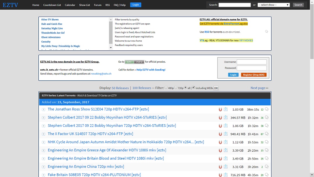 EZTV: Fresh look for big screens and Smart TVs