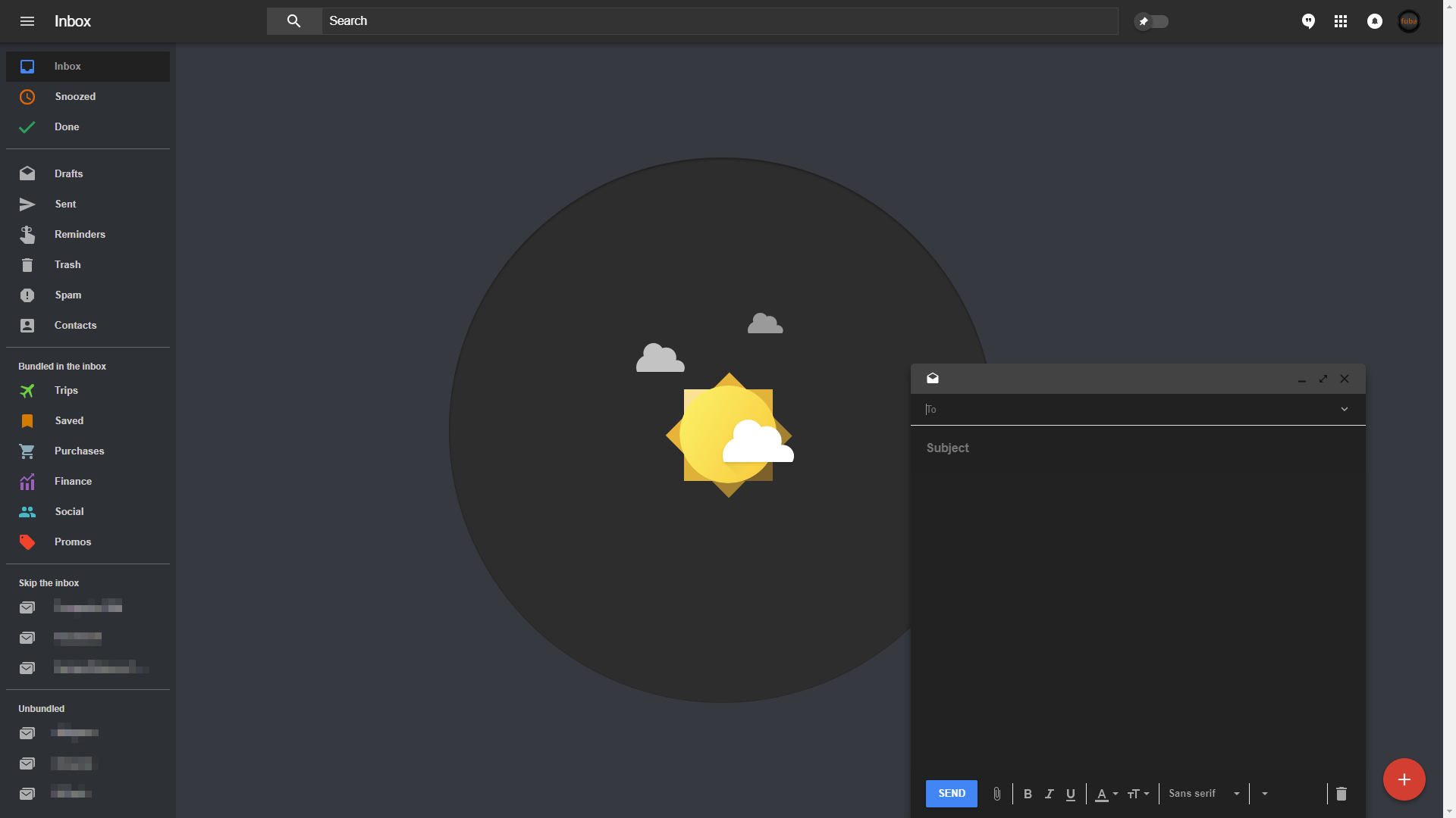 Google Inbox Dark Theme - by fuba
