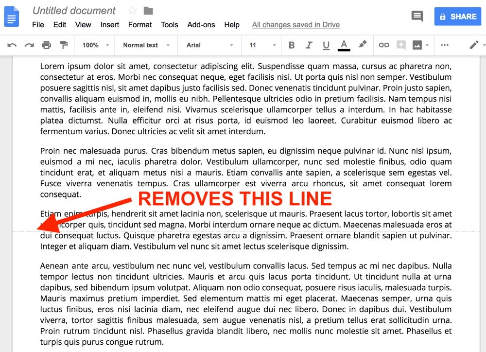 Google Docs - No Dotted Page Break Lines