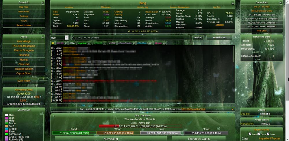 Relics of Avabur - Larger fonts for 80% zoom