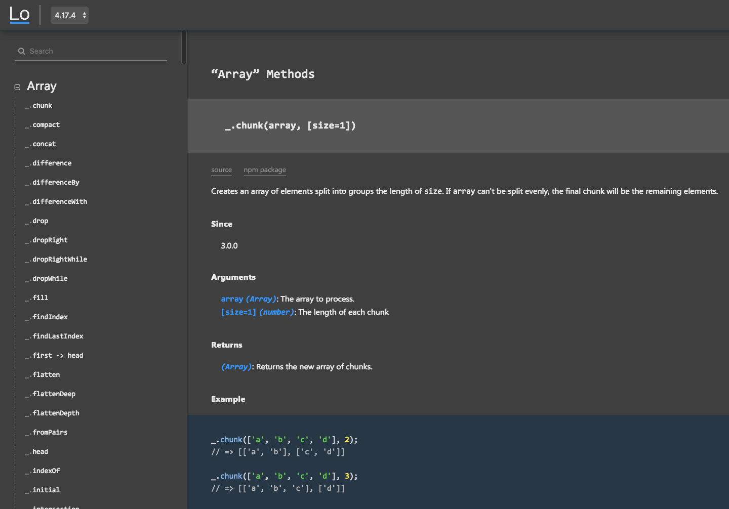 Dark Lodash Documentation