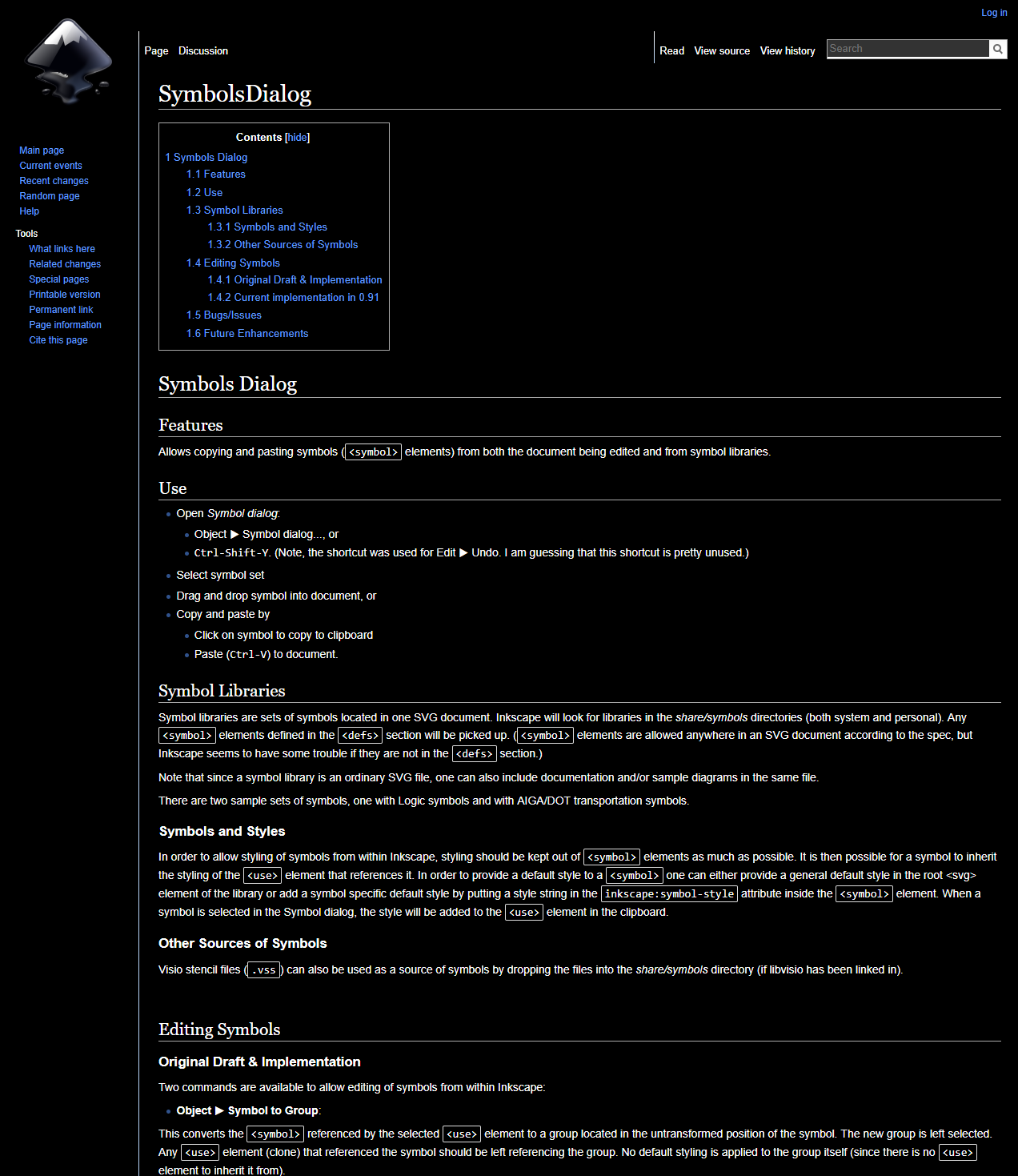 Inkscape Wiki Night Mode