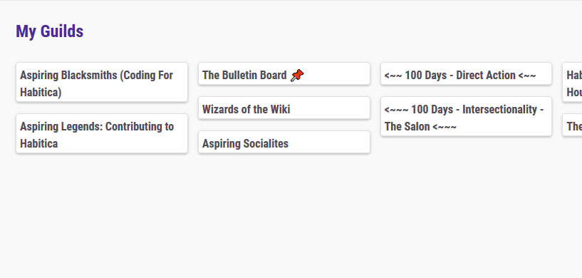 Habitica Compact "My Guilds" List