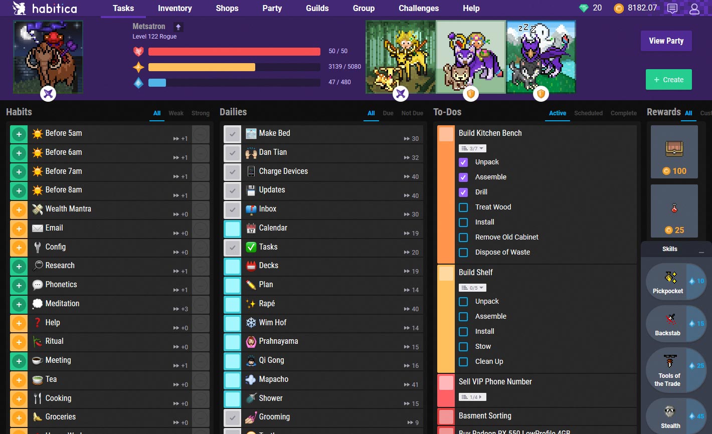 DeepDark Habitica 1.2.2