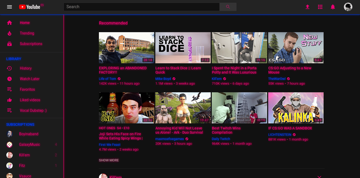 YT Pink & Blue Neon