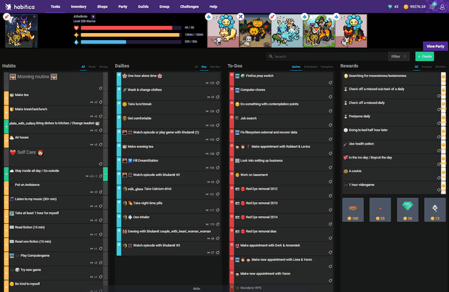 Athelinde's Dark Habitica Style