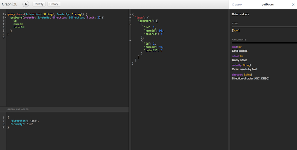 GraphiQL Dark