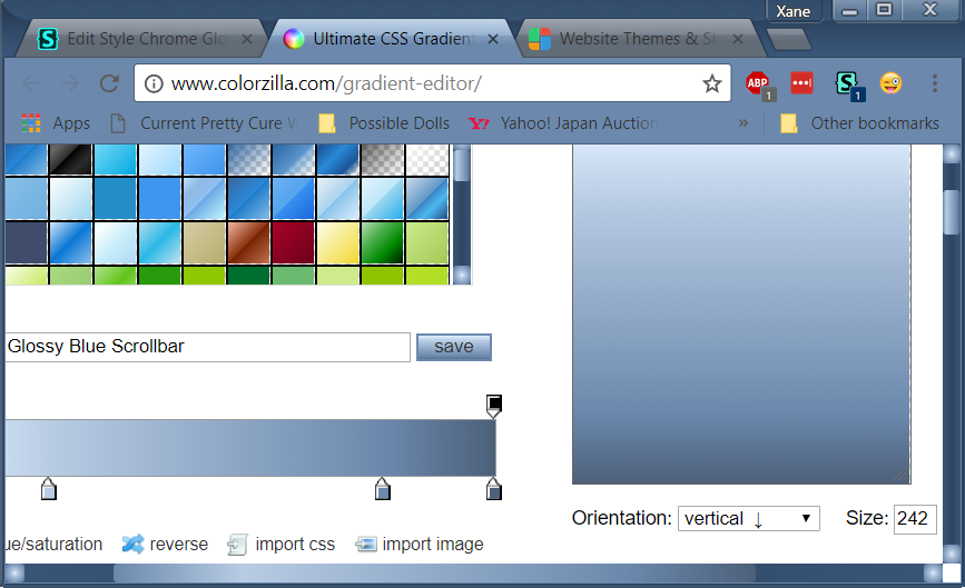 Google Chrome Glossy Blue Scrollbars