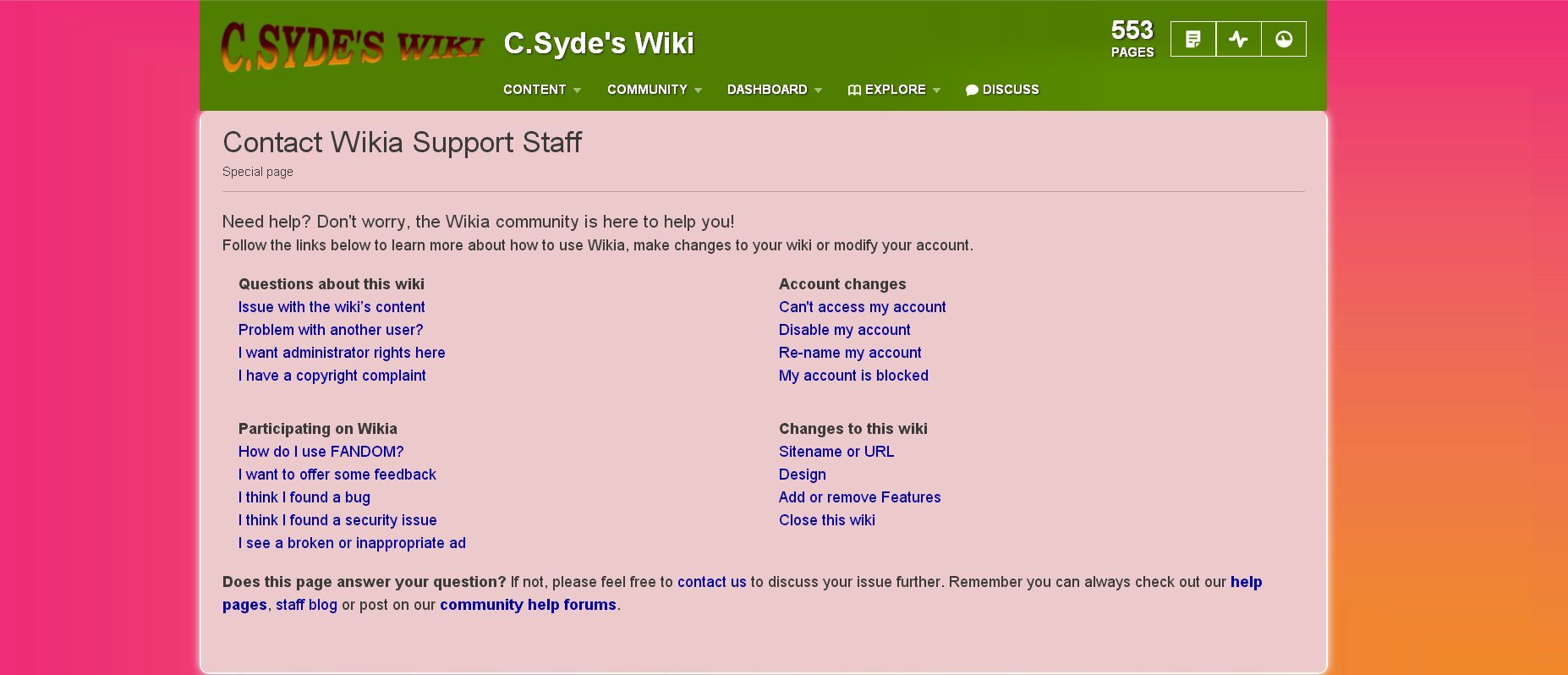 C.Syde's Wiki Contact/Change Email CSS