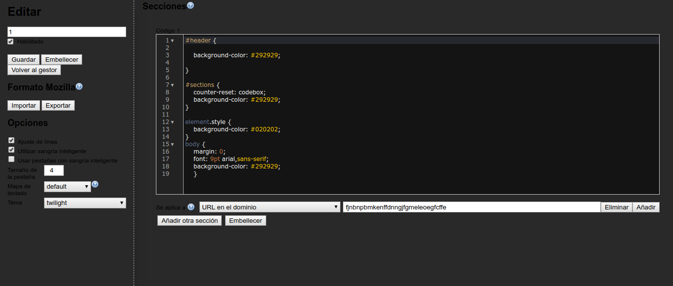 stylish editor extension