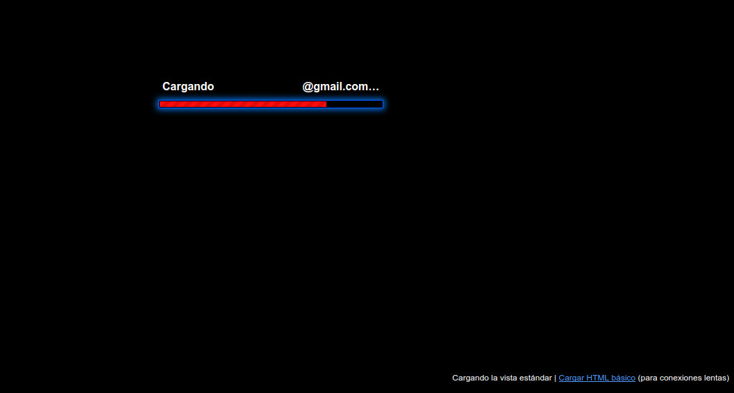Black loading Gmail