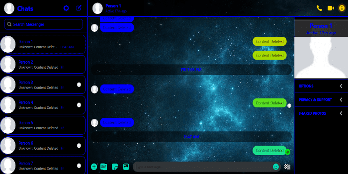 Blue and Black Messenger