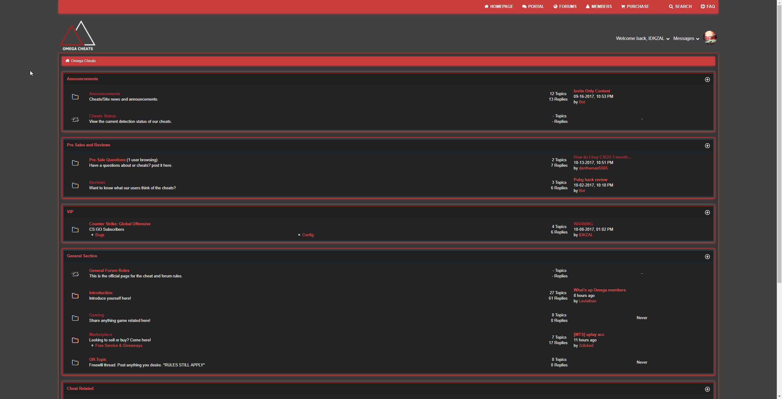 Omega-Cheats Dark Red ( Clean & Modern )