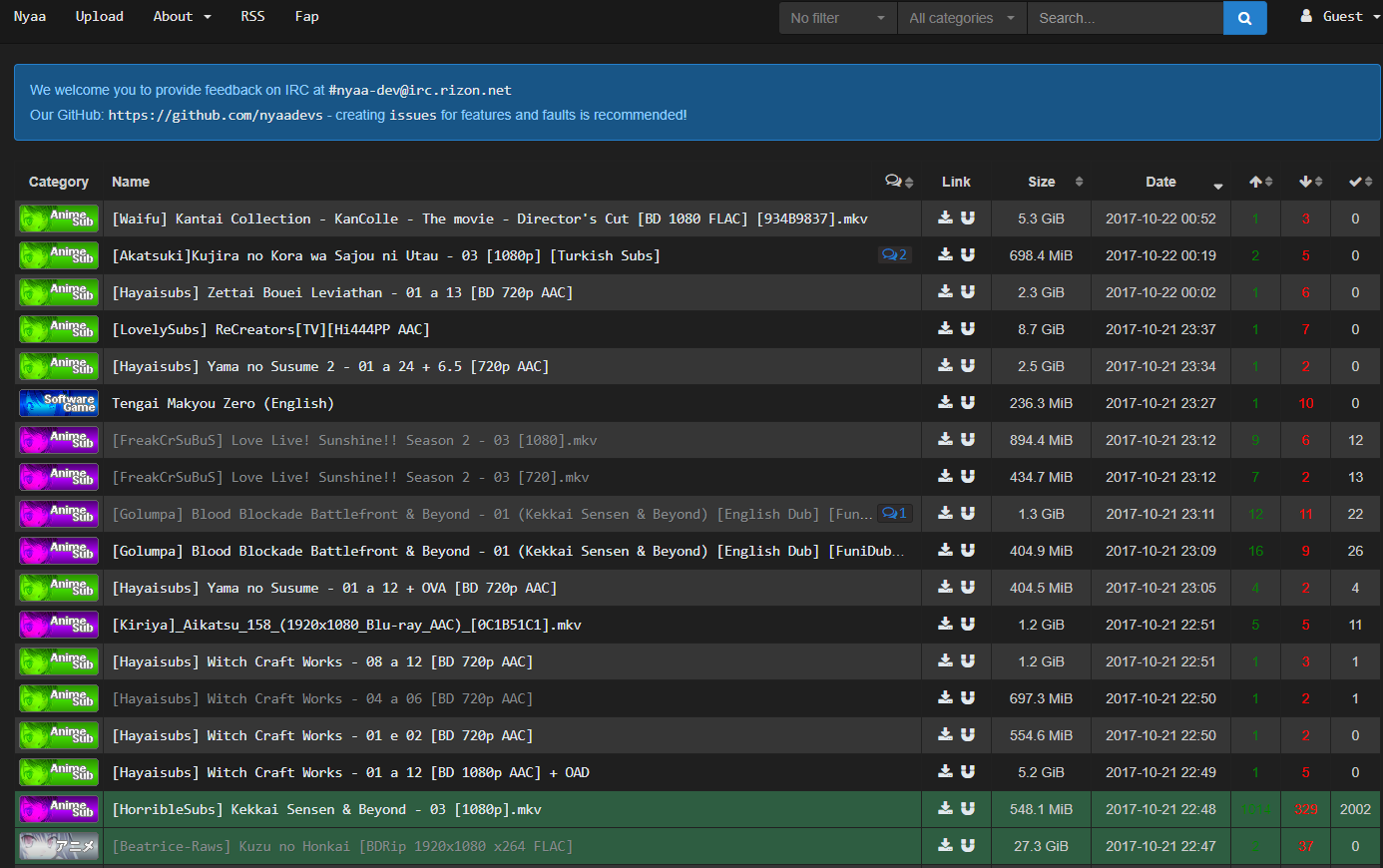 nyaa.si dark theme