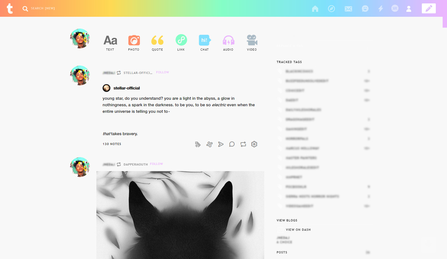 Rainbow Tumblr Dashboard Theme