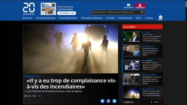 20minutes.fr 2017 Thème Sombre