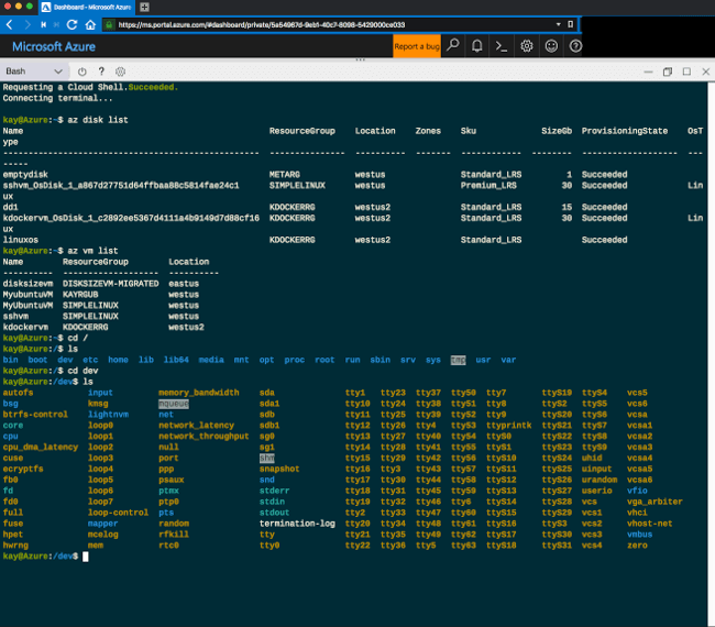 Azure Cloud Shell Solarized Dark