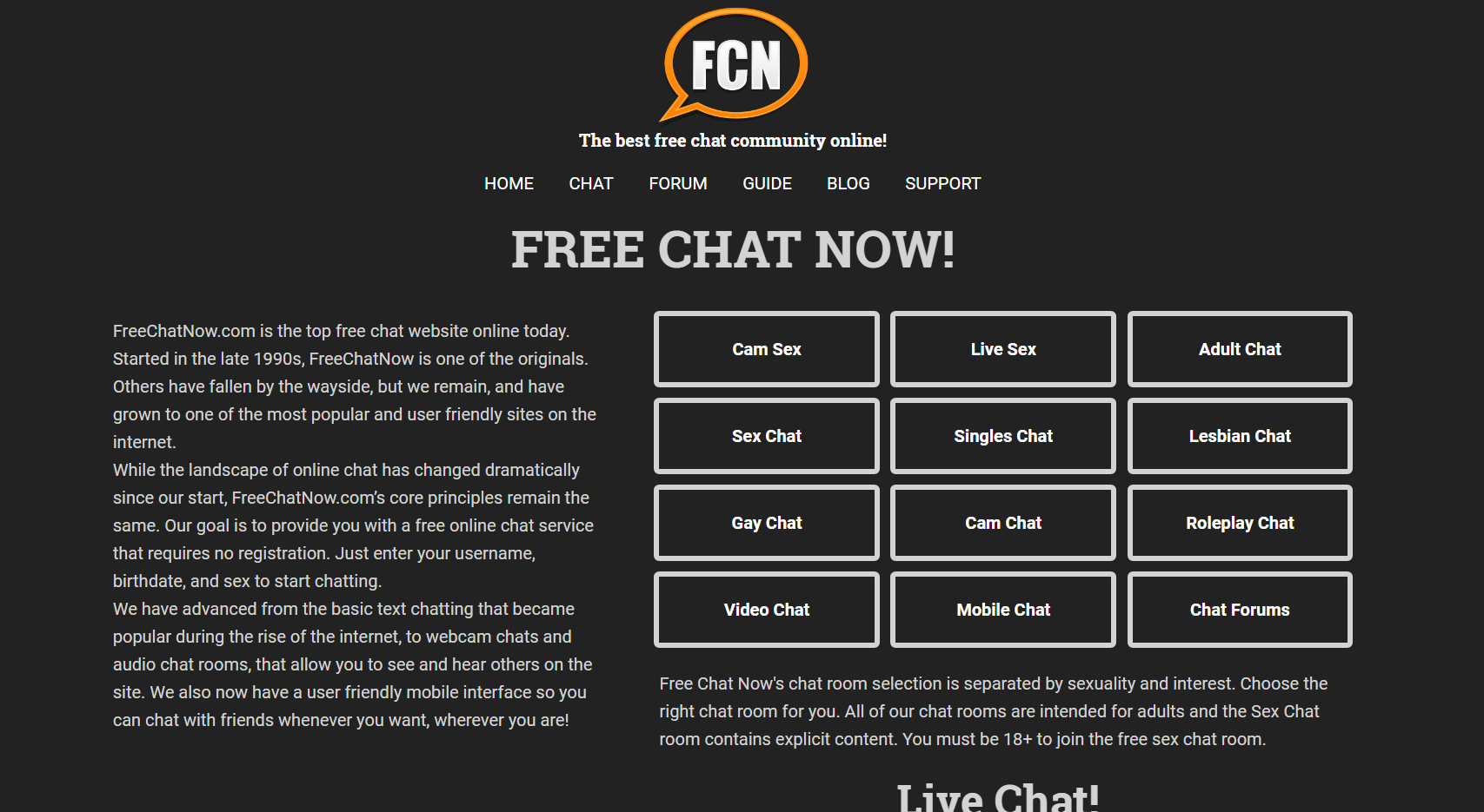 FreeChatNow Dark Skin