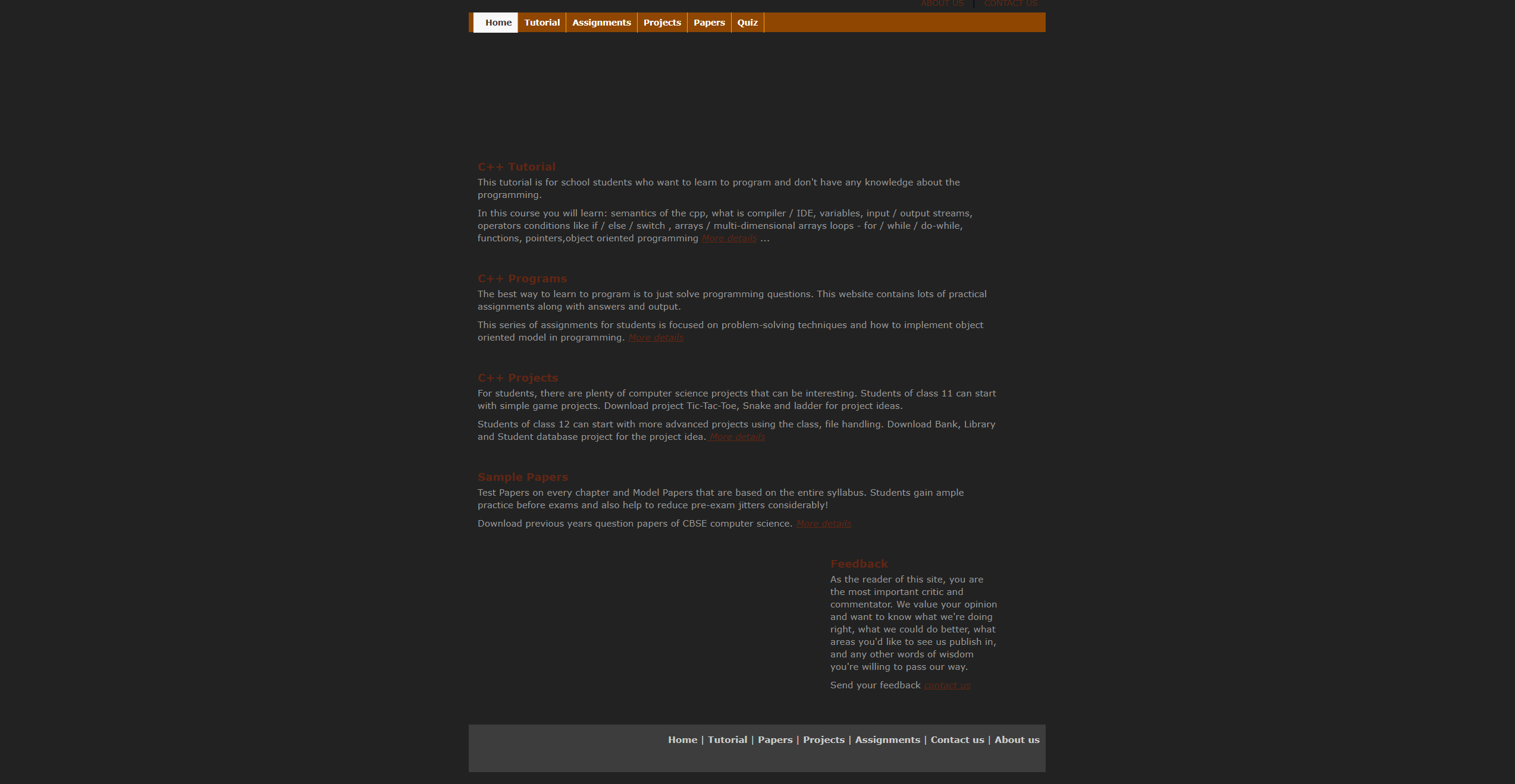 Dark & Simple | cppforschool