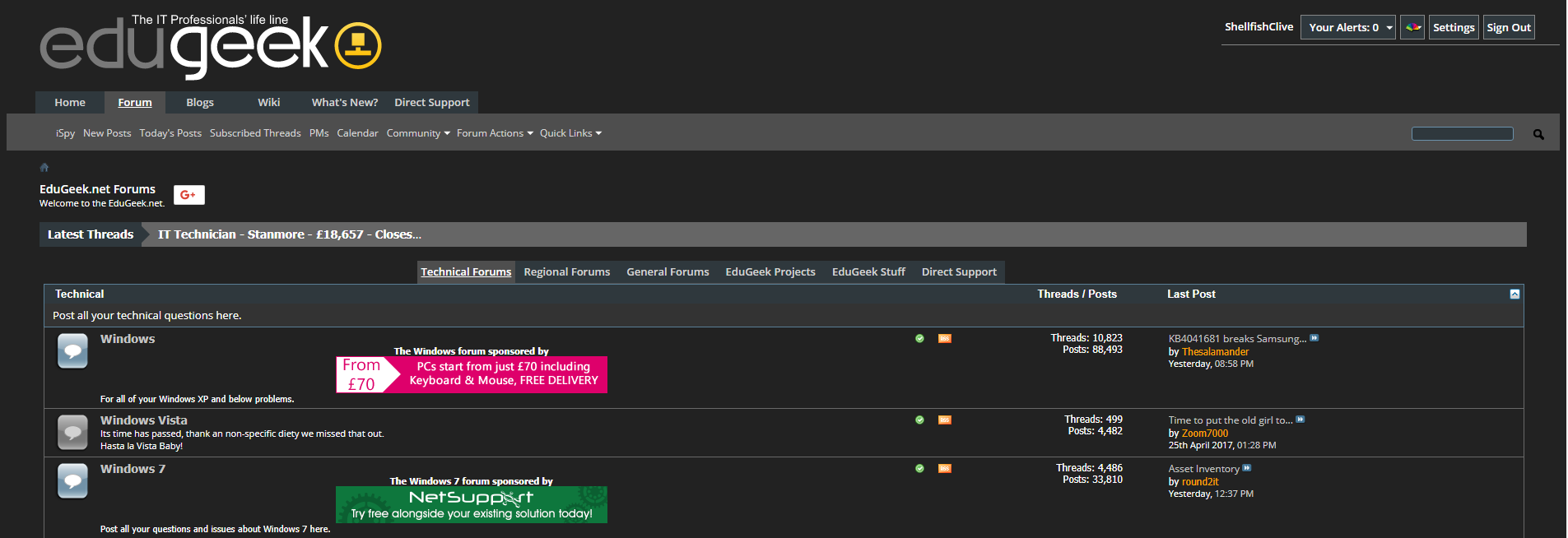 EduGeek Forums All Dark