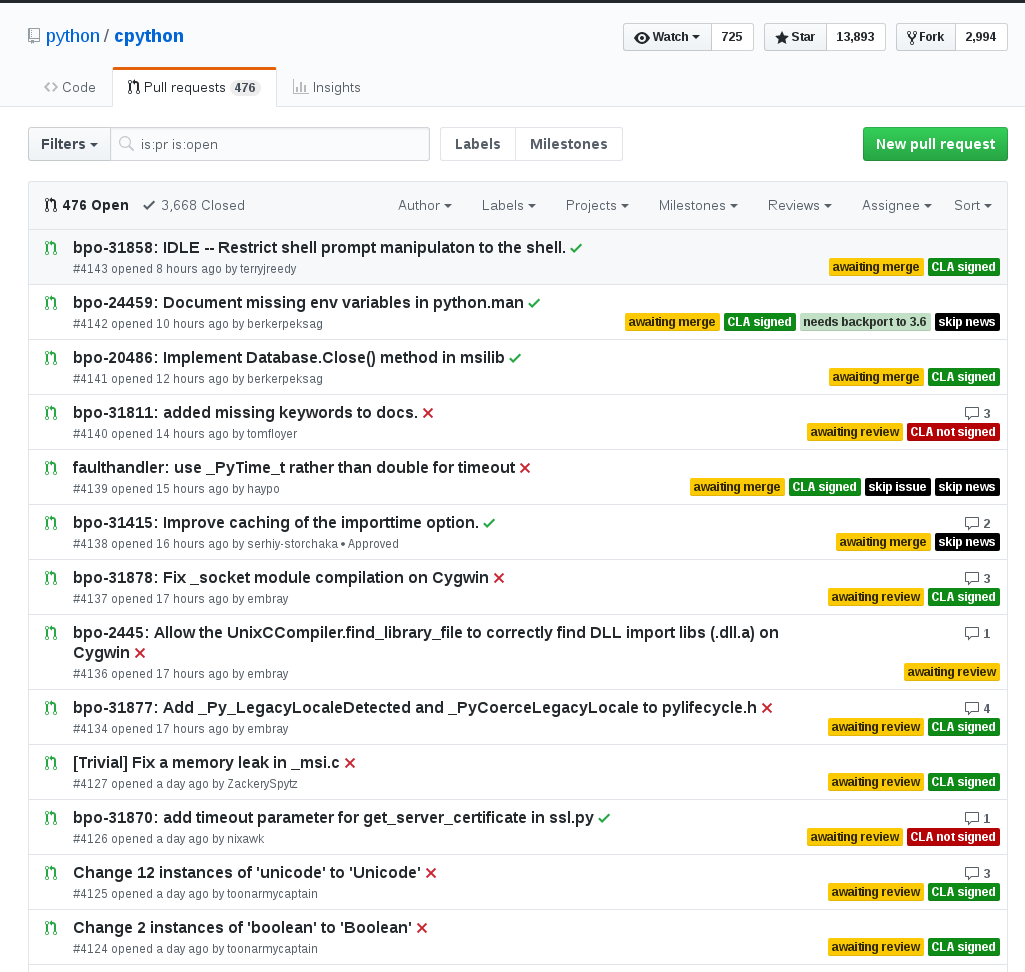 GitHub uncluttered labels