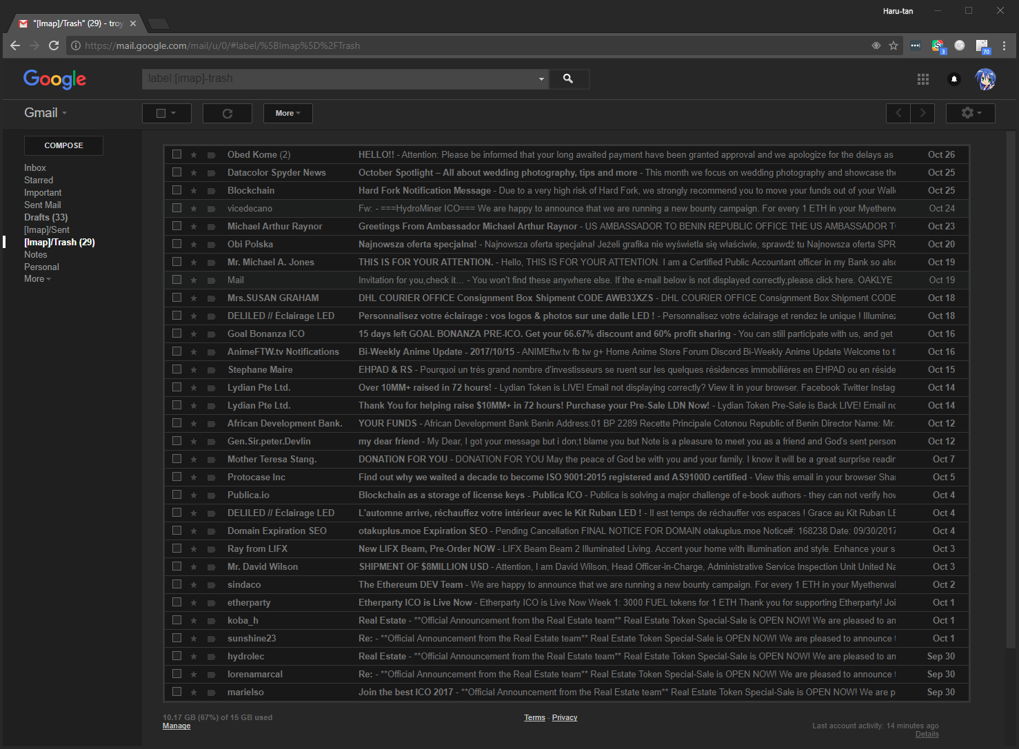 Night for Gmail