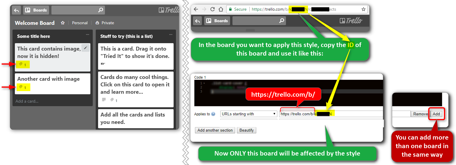 Trello - Image-Less Cards