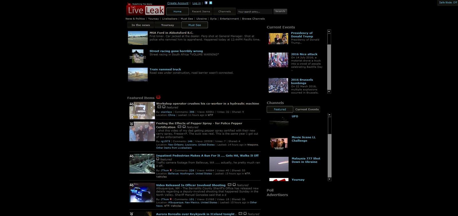 LiveLeak Black NightMode Dark