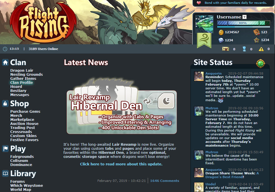 Simple Dark Theme for Flight Rising