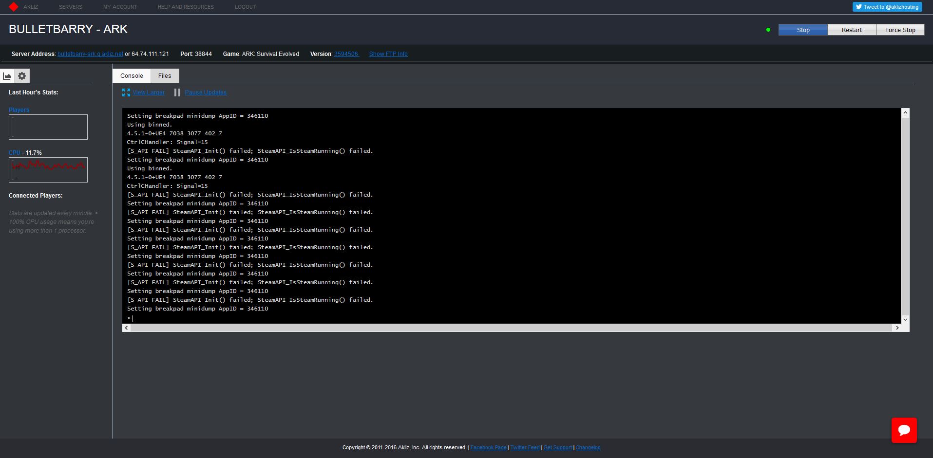 Akliz Control panel Dark Theme
