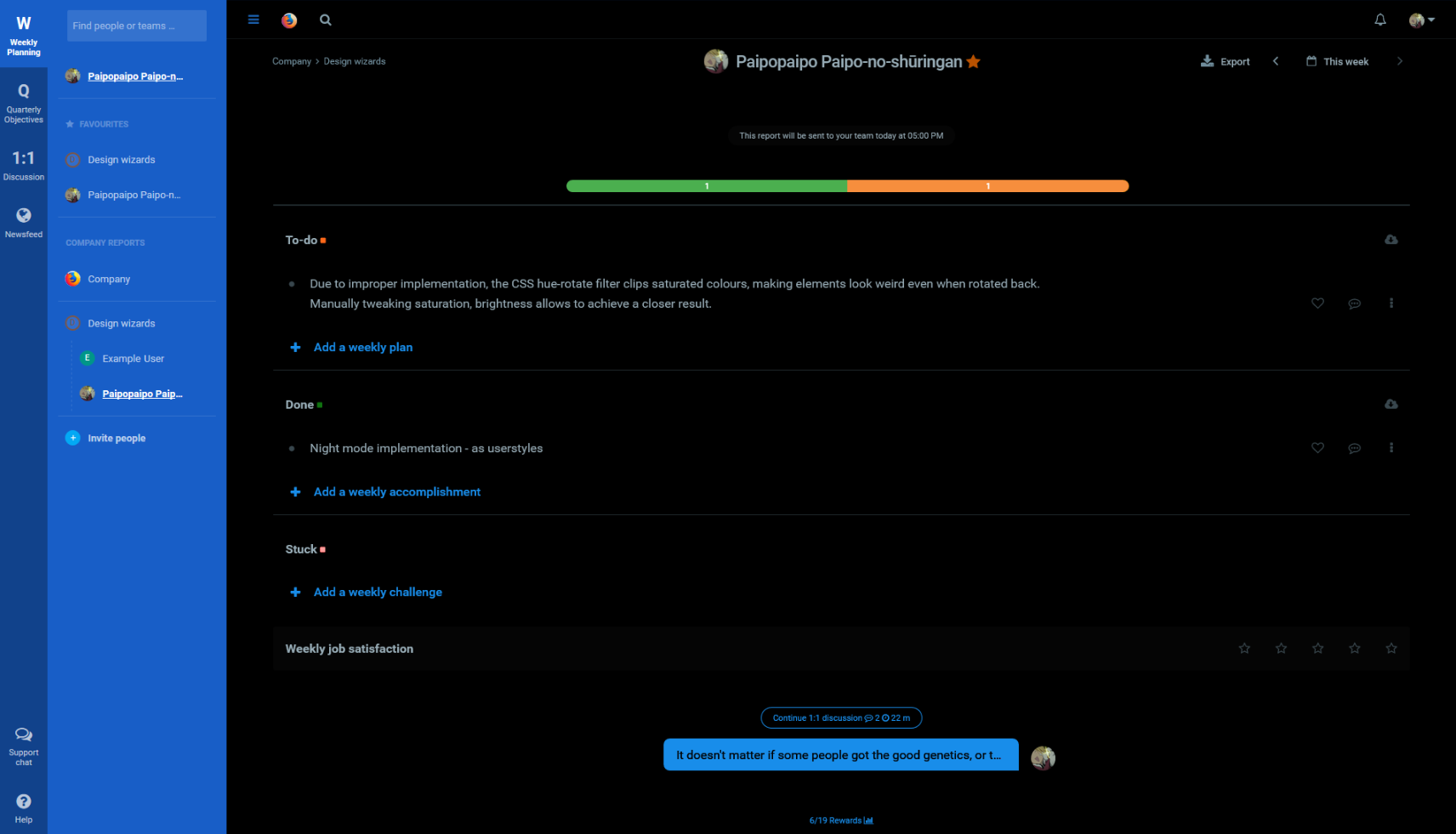 Weekdone - Dark (Night Mode)