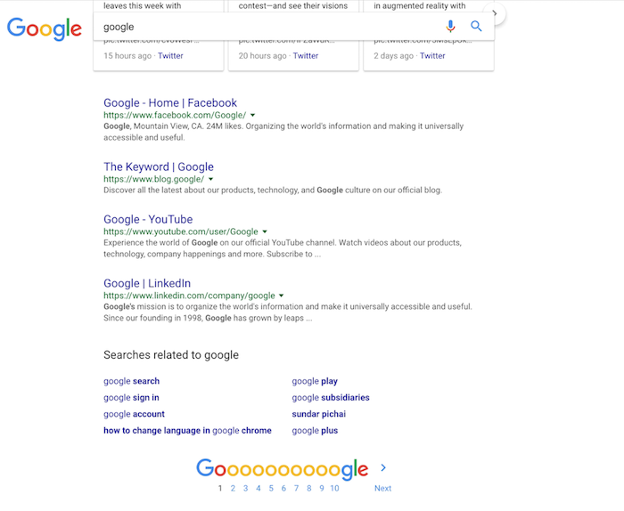 Static Google Search Bar
