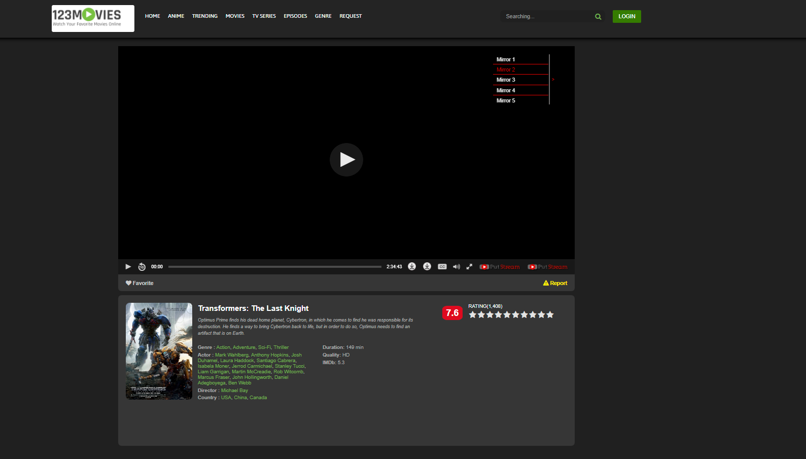 123movies Dark Theme - By Mr_goldberg