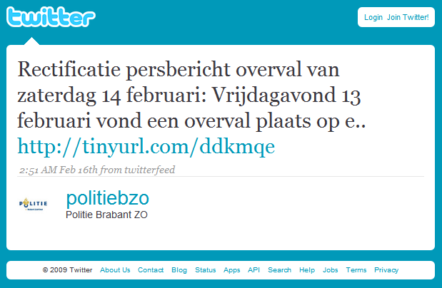 Twitter Politie BZO