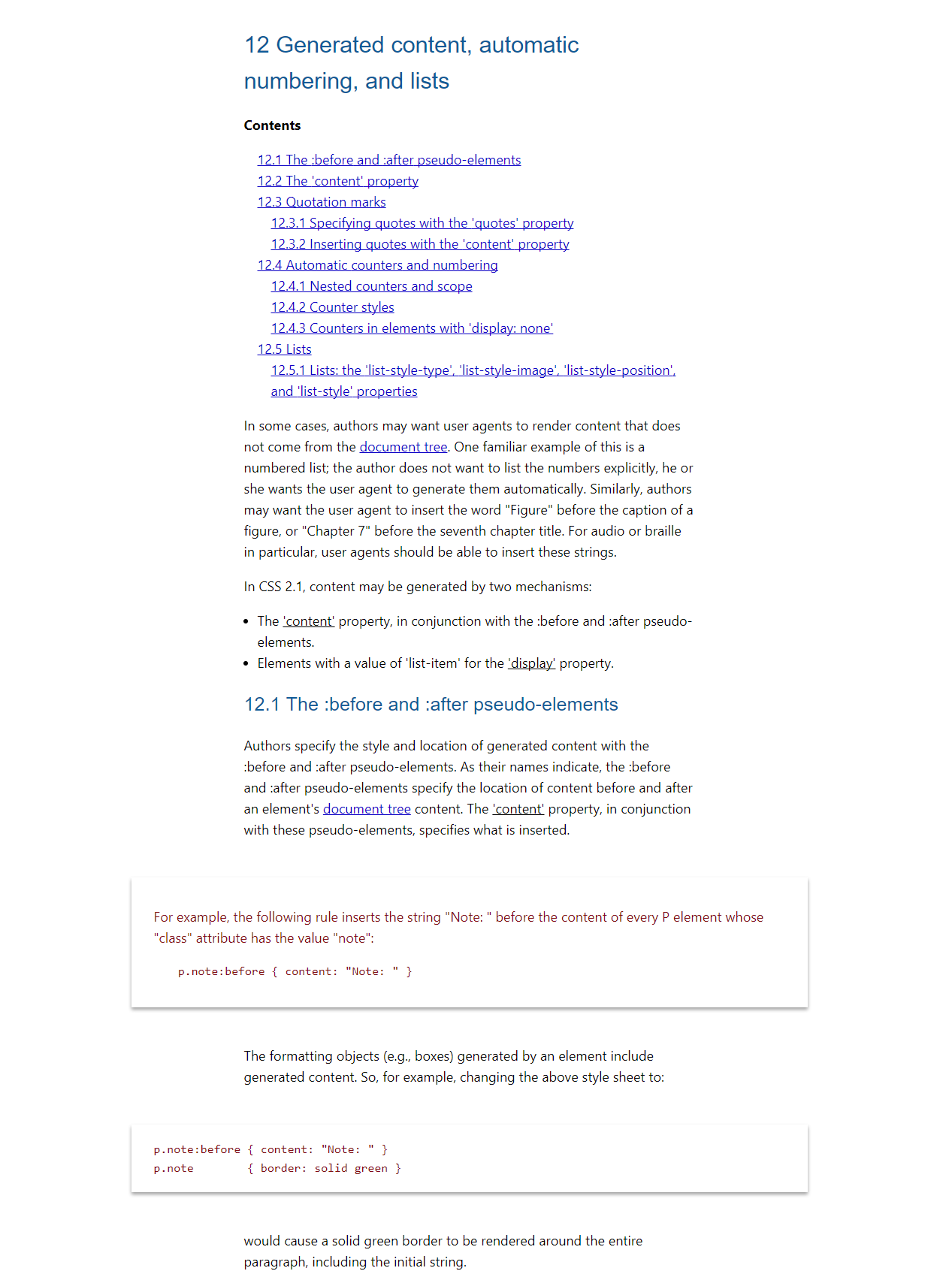 Readable web specs