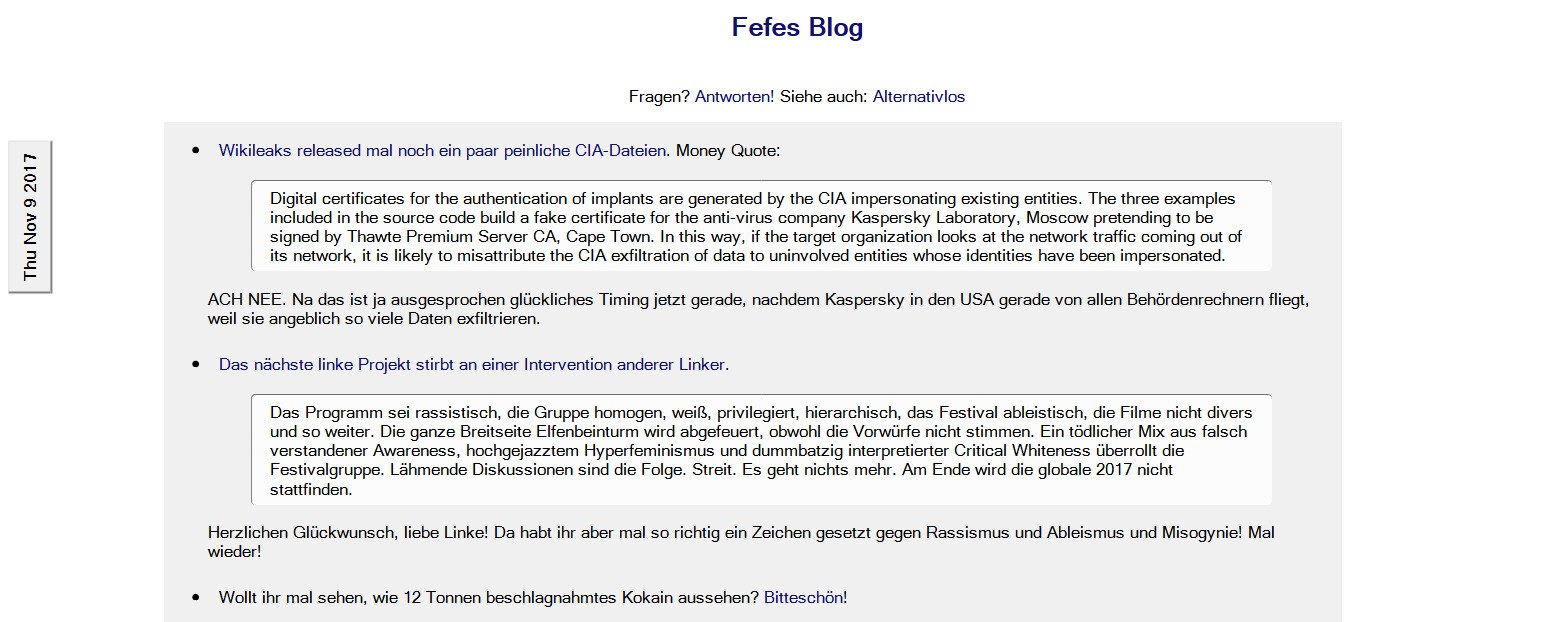 FEFE Blog - ein neues CSS