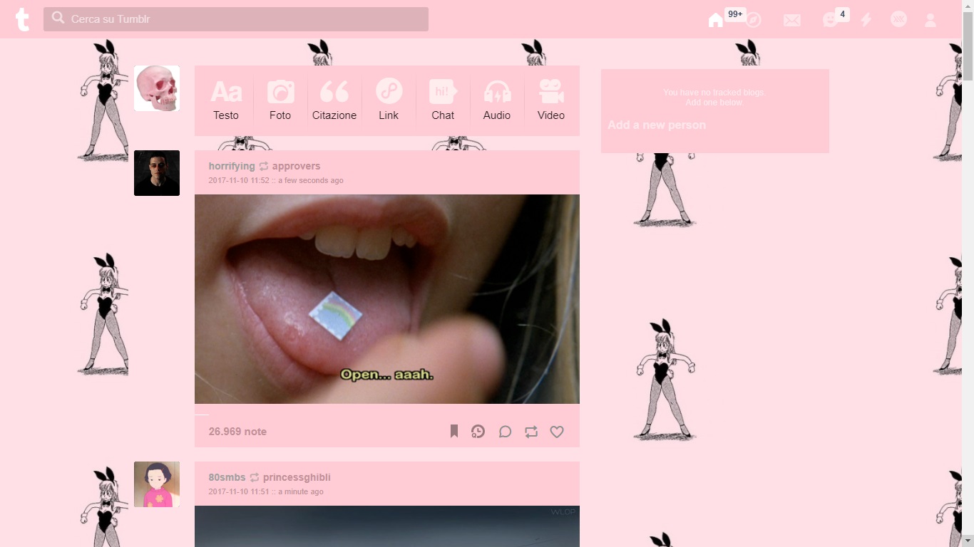 Pink Bulma Tumblr Dashboard Theme