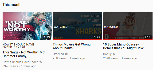 YouTube - Emphasize watched videos