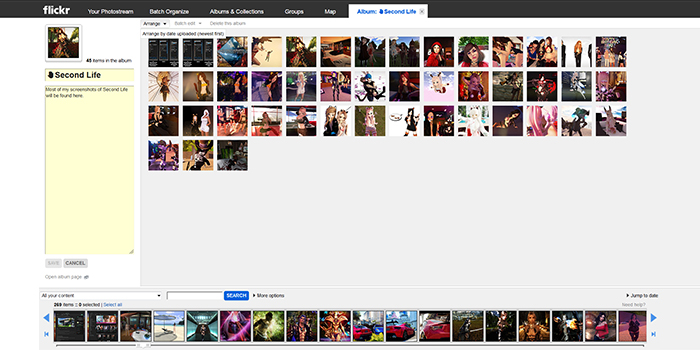 Flickr - 'Organizr' Arrange by date