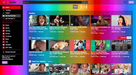 Rainbow Youtube Theme 2.0