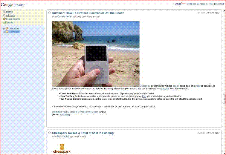 Google Reader - Clean and Professional