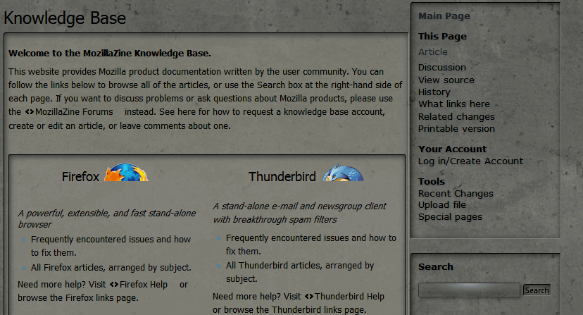 Mozillazine KB Concrete