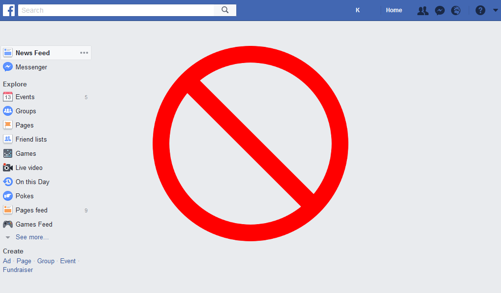 Disable Newsfeed in Facebook Desktop
