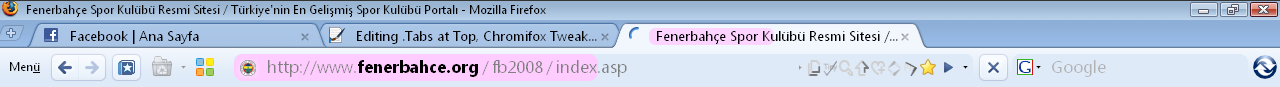 Tabs at Top, Chromifox Tweaks 3 by Hasan Yılmaz