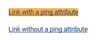 highlight hyperlinks with ping attributes