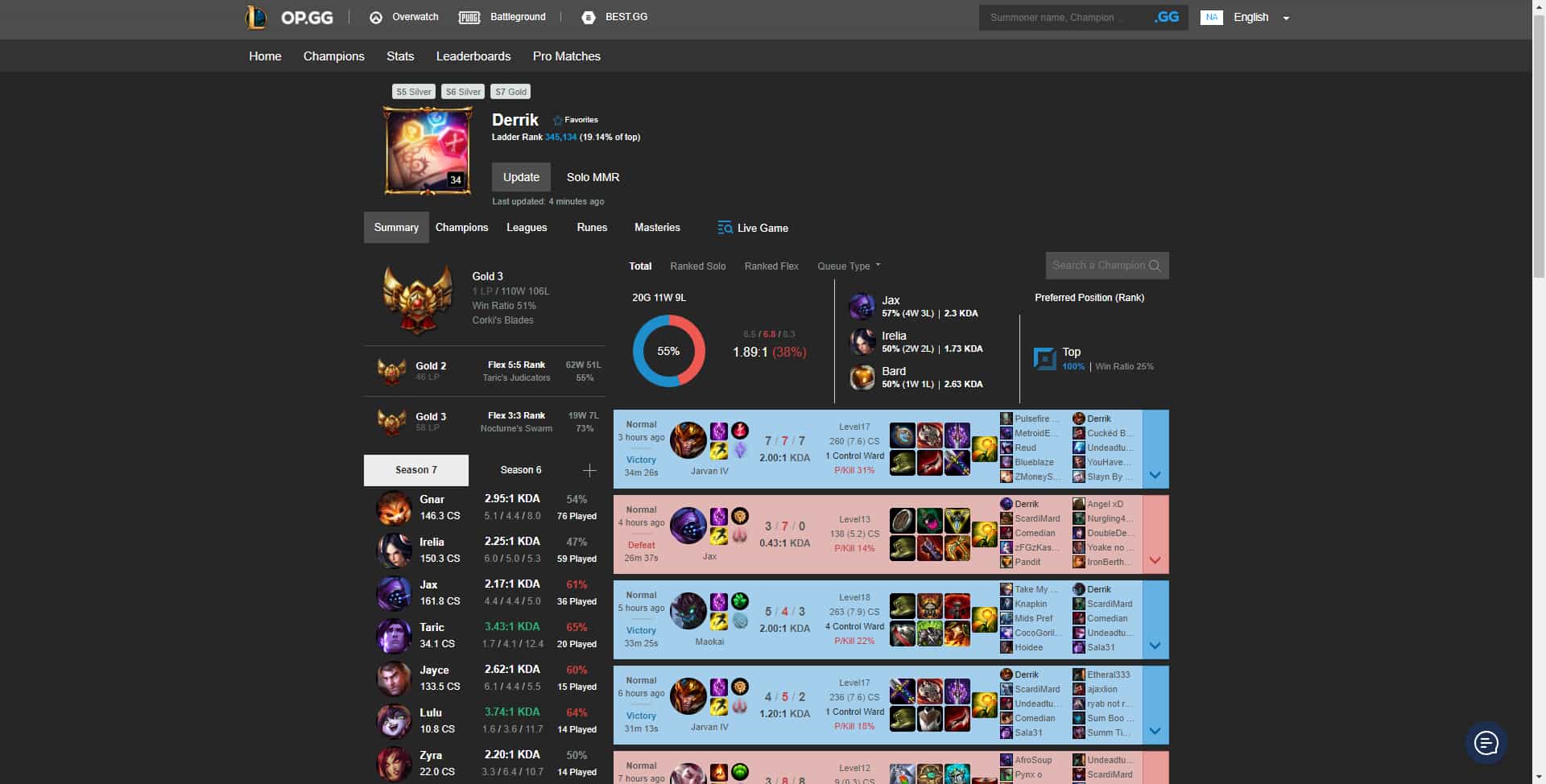 op.gg dark theme @DerrikOW