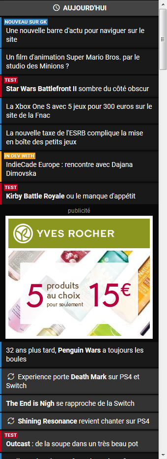 Gamekult Compact Sidebar