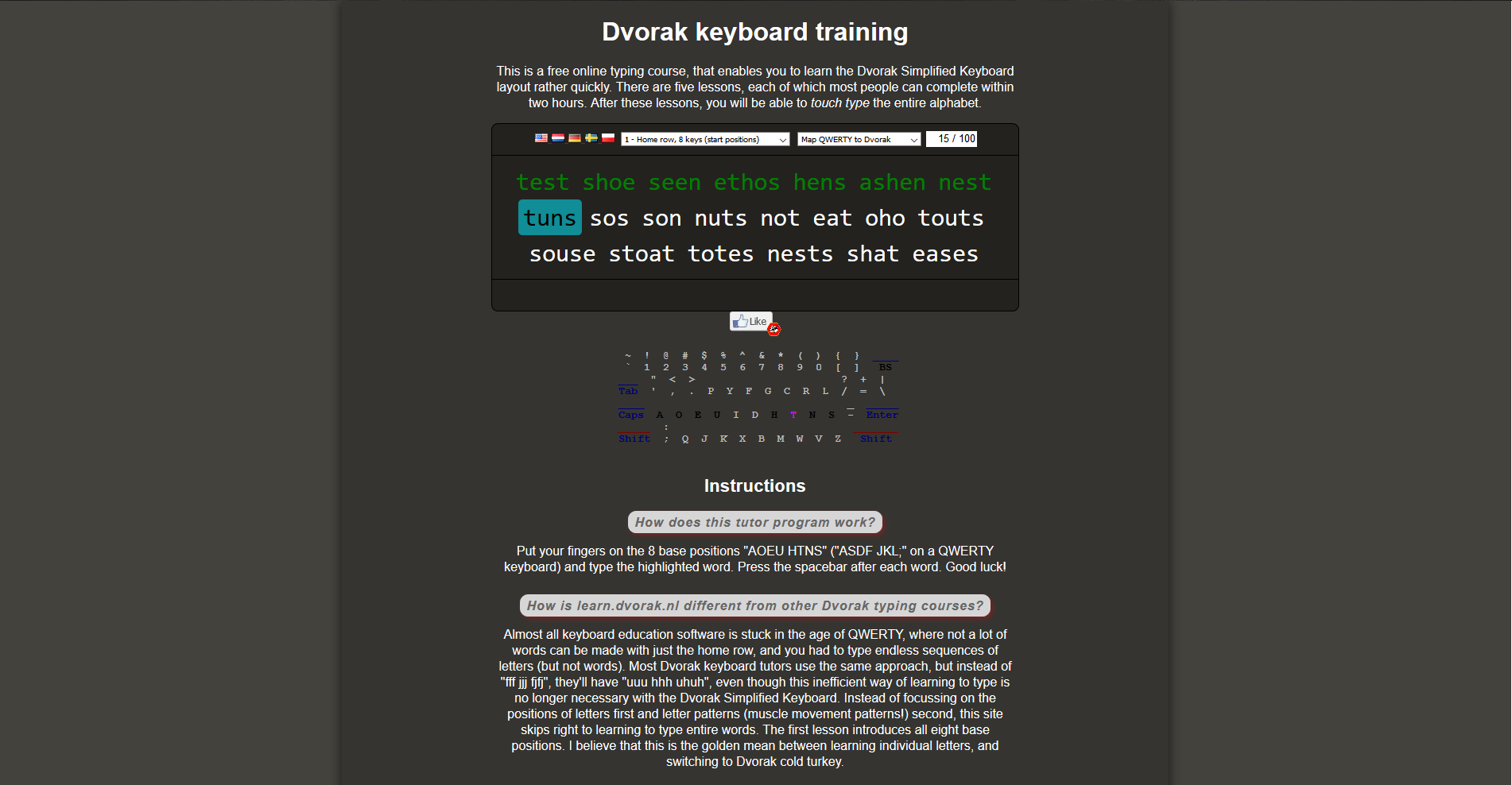Learn Dvorak - Dark